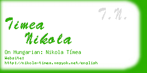 timea nikola business card