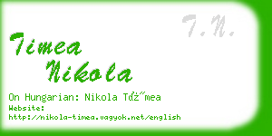 timea nikola business card